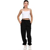 ERDEM KIDS Kız-Erkek Çocuk Paçası Lastikli 3 Iplik Şardonlu Içi Pamuklu Okul Eşofman Altı Pantolon - 11 - 12 Yaş - Siyah