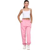 ERDEM KIDS Kız-Erkek Çocuk Paçası Lastikli 3 Iplik Şardonlu Içi Pamuklu Okul Eşofman Altı Pantolon - 7 - 8 Yaş - Pembe