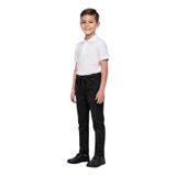 Erdem Kıds Unisex Erkek Kız Çocuk Beli Lastikli Boru Paça Kanvas Keten Siyah Okul Pantolonu Siyah Siyah