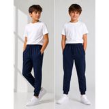ERDEM KIDS Unisex Kız Erkek Çocuk Beli Paçası Lastikli Fermuar Cepli Okul Iki Iplik Eşofman Altı Pantolon - Lacivert - 15 - 16 Yaş