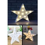 ErdemShop Led Işıklı Beyaz Yıldız Star Masa Duvar Gece Lambası 3d