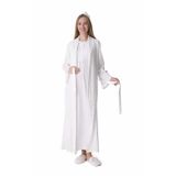ERDENİZ TEKSTİL Kadın Hamile Gecelik Sabahlik Takımı, Uzun, Emzirme Uyumlu, Düğme Detaylı, Tesettüre Uygun-2'li Set- Pregnant Clothing-2320 (Ekru, L)