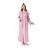 ERDENİZ TEKSTİL Kadın Hamile Gecelik Sabahlik Takımı, Uzun, Emzirme Uyumlu, Düğme Detaylı, Tesettüre Uygun-2'li Set- Pregnant Clothing-2320 (Pudra, M)