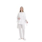ERDENİZ TEKSTİL Kadın Hamile/Lohusa Pijama Takımı, Emzirme Özellikli, Dantel Detaylı Sabahlık-3'lü Set-Pregnant Clothing-3431 (Ekru, M)