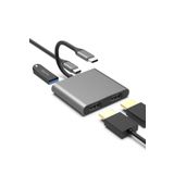 ERDİNEKS 4K İki Hdmi Dönüştürücü Type-C Girişli Usb Pd Çoklu Çevirici Şarj İmkanı Çoklu Dönüştürücü