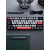 Erdineks %60 Mini Mekanik Oyuncu Klavyesi - Mavi Switch Rgb Işıklı Type-C Kablolu Numpadsiz Gaming Klavye - Kırmızı