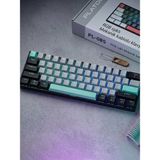 Erdineks %60 Mini Mekanik Oyuncu Klavyesi - Mavi Switch Rgb Işıklı Type-C Kablolu Numpadsiz Gaming Klavye - Turkuaz