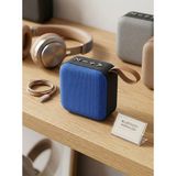 Erdineks Askılı ve Kumaş Tasarımlı Mini Bluetooth Hoparlör - 5W Güçlü Ses, Şarjlı Taşınabilir Kompakt Ses Sistemi - Mavi
