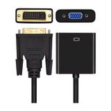 Erdineks Dvı-D To VGA Adaptör Dönüştürücü Çevirici Monitör Ekran - Siyah