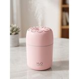 Erdineks H2O Renkli Işıklı Mini Hava Nemlendirici Buhar Makinesi 250 ml - Araç, Ofis ve Masaüstü Ultrasonik Difüzör - Pembe