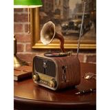 Erdineks Nostaljik Gramofon Tasarımlı Ahşap Bluetooth Hoparlör - Şarjlı 3 Bant Fm Radyo (Usb/aux/tf Kart Destekli Retro Dekoratif Ses Sistemi) Hediyelik - Kahverengi
