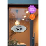 Erdizden Dekoratif Açık-Kapalı Tabelası - Akçaağaç - Ahşap - Bej