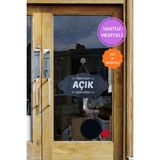 Erdizden Dekoratif Açık-Kapalı Tabelası - Rebap - Ahşap