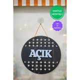 Erdizden Rattan Model Açık-Kapalı Tabelası -Rebap - Ahşap