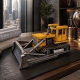 Erdmeister El Yapımı Metal Buldozer Maketi İş Makinası Vintage Dozer Modeli Ofis Masa Üstü Objesi