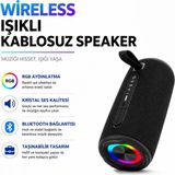 Erdmsp B37 Taşınabilir Güçlü Bluetooth Hoparlör Güçlü Bass ve Renkli Aydınlatma Bir Arada - Siyah