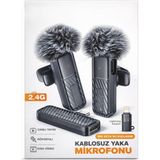 Erdmsp Rüzgar Önleyici Pamuklu Kablosuz Mikrofon Net Ses Kaydı 2.4g Yaka Mikrofonu Canlı Yayın Röportaj ve Vlog Için - Siyah