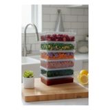Erdo Ticaret 6’lı Kapaklı Derin Saklama Kabı Buzdolabı Düzenleyici 1.5 Lt - Renkli - Belirtilmemiş