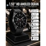 Erdo Ticaret Amoled Ekran 3 Kordonlu Akıllı Saat 5.0 Bluetooth Bağlantılı Android ve Ios Uyumlu - 30W Beyaz - 35 - 48 mm - Belirtilmemiş