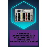Erdo Ticaret Aynalı Bluetooth Kulaklık ve 7 Kordonlu Akıllı Saat Dijital Göstergeli Uzun Pil Ömrü - Altın - Siyah - 35 - 48 mm - Belirtilmemiş