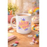 Erdo Ticaret Buğz Positive Vibes Porselen Kupa Model 138 – Renkli Tasarım Motivasyon Kupası – Pozitif Enerji Veren Kahve & Çay Kupası - Belirtilmemiş - 001 - Beyaz
