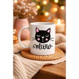 Erdo Ticaret Buğz Sevimli Kedi Desenli Porselen Kupa Model 63 – “meow” Yazılı Kahve & Çay Keyfi Için Tatlı Tasarım - Belirtilmemiş - 001 - Beyaz