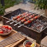 Erdo Ticaret Ince Kare Kesim Metal Ciğer ve Domates Şişi - 50 cm - 001-Renkli
