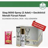 Erdo Ticaret Stagg 9000 Geciktirici Sprey (2 Adet) + Hijyenik Geciktirici Mendil Hediye - Eczane Çıkışlı Fırsat Paketi - Belirtilmemiş