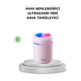 Erdo Ticaret USB Bağlantılı LED Işıklı Hava Nemlendirici – Sessiz ve Kullanıcı Dostu Tasarım - Beyaz - Belirtilmemiş