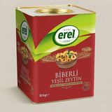 Erel Horeca Kırmızı Biber Dolgulu Yeşil Zeytin 10KG Teneke