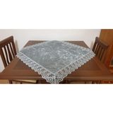 Eren Home Kadife Fiskos Örtüsü Güpürlü 90X90 Gri