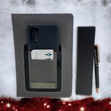 Eren Ofis Kişiye Özel Telofon Bölmeli Tarihsiz Ajanda & Tükenmez Kalem Kutulu & Şeffaf Poşet & Hediye Seti - Füme