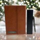 Eren Ofis Kişiye Özel Yılbaşı Hediye Seti Taba A5 15 x 22 Mıknatıslı Kapak Defter & Isimli Tükenmez Kalem - Açık Taba