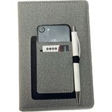 Eren Ofis Notebook 15X21 Cep Telefon Bölmeli Termo Deri Kanguru Model Defter - Açık Gri