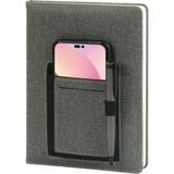Eren Ofis Notebook 15X21 Cep Telefon Bölmeli Termo Deri Kanguru Model Defter - Füme