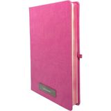 Eren Ofis Notebook Termo Deri 15X21 Kenar Boyalı Çizgili Lastikli Çizgili Defter - Kişiye Özel Isimli Hediye - 6GA-Pembe