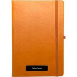 Eren Ofis Notebook Termo Deri 15X21 Kenar Boyalı Çizgili Lastikli Çizgili Defter - Kişiye Özel Isimli Hediye - 860-Turuncu