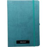 Eren Ofis Notebook Termo Deri 15X21 Kenar Boyalı Çizgili Lastikli Çizgili Defter - Kişiye Özel Isimli Hediye - Açık Turkuaz
