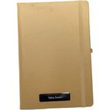 Eren Ofis Notebook Termo Deri 15X21 Kenar Boyalı Çizgili Lastikli Çizgili Defter - Kişiye Özel Isimli Hediye - Gold