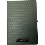 Eren Ofis Notebook Termo Deri 15X21 Kenar Boyalı Çizgili Lastikli Çizgili Defter - Kişiye Özel Isimli Hediye - Koyu Yeşil