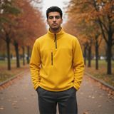 Eren Style %100 Cotton Pamuklu Kışlık Oduncu Polar (Kadın- Erkek) - XL - Sarı
