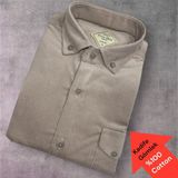 Eren Style Kadife %100 Cotton Pamuklu Uzun Kollu Terletmeyen Gömlek (Slim Fit Kalıp) - Krem
