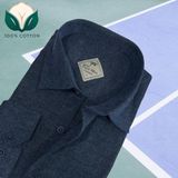 Eren Style Kışlık Pamuklu Flanel Kumaş Uzun Kollu Erkek Gömlek (Regular Kalıp) - Lacivert