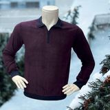 Eren Style Kışlık Pamuklu Selanik Örgü Uzun Kollu Erkek-Kadın Sweatshirt (Regular Kalıp) - Bordo