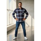 Eren Style Kışlık Pamuklu Uzun Kollu Cepli Erkek Oduncu Gömlek (Slim Fit) - 3XL - Siyah