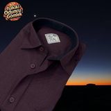 Eren Style Kışlık Pamuklu Uzun Kollu Erkek Oduncu Gömlek (Regular Kalıp) - 2XL - Bordo