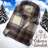 Eren Style Kışlık Pamuklu Uzun Kollu Erkek Oduncu Gömlek (Regular Kalıp) - 2XL - Kahverengi