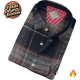 Eren Style Kışlık Pamuklu Uzun Kollu Erkek Oduncu Gömlek (Regular Kalıp) - 3XL - Kahverengi