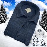 Eren Style Kışlık Pamuklu Uzun Kollu Kapaklı Çift Cepli Erkek Oduncu Gömlek (Regular Kalıp) - Haki