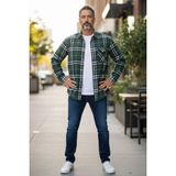 Eren Style Kışlık Pamuklu Zümrüt Yeşil Uzun Kollu Cepli Erkek Oduncu Gömlek (Slim Fit)